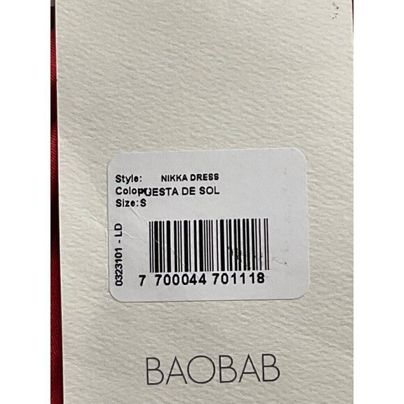 Baobab Nikka Dress in Puesta De Sol & Red Small New Womens Midi One Shoulder - Picture 9 of 12